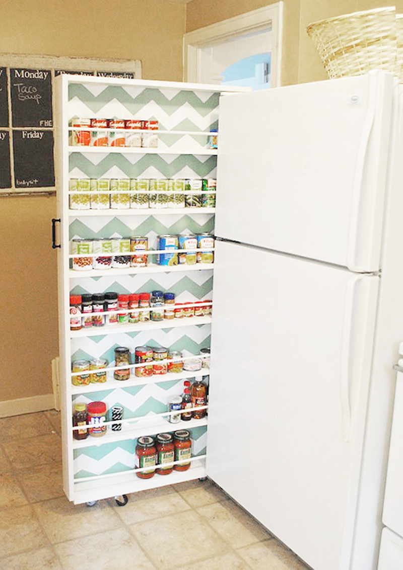 Vertical Kitchen Storage Using Pegboard