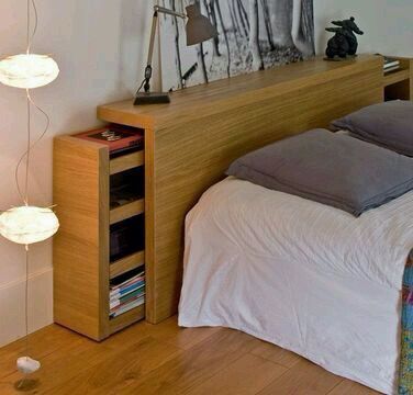 Bedroom Storage - Vertical Storage At The Headboard