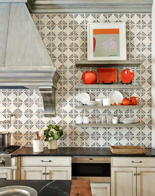 Patterned backsplashes for kitchends is trending