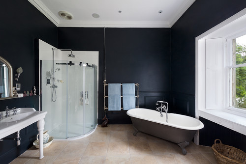 Bold Black Bathroom Interiors Trend