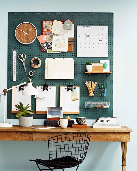 Pegboards in home office study