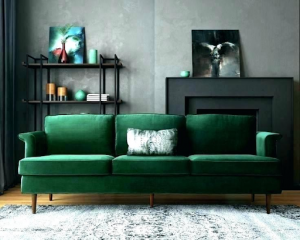 Emerald Green Jewel Tone Sofa