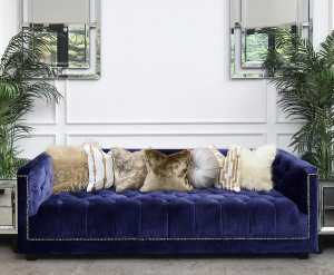 Saphire Blue Jewel Tone Sofa Trend